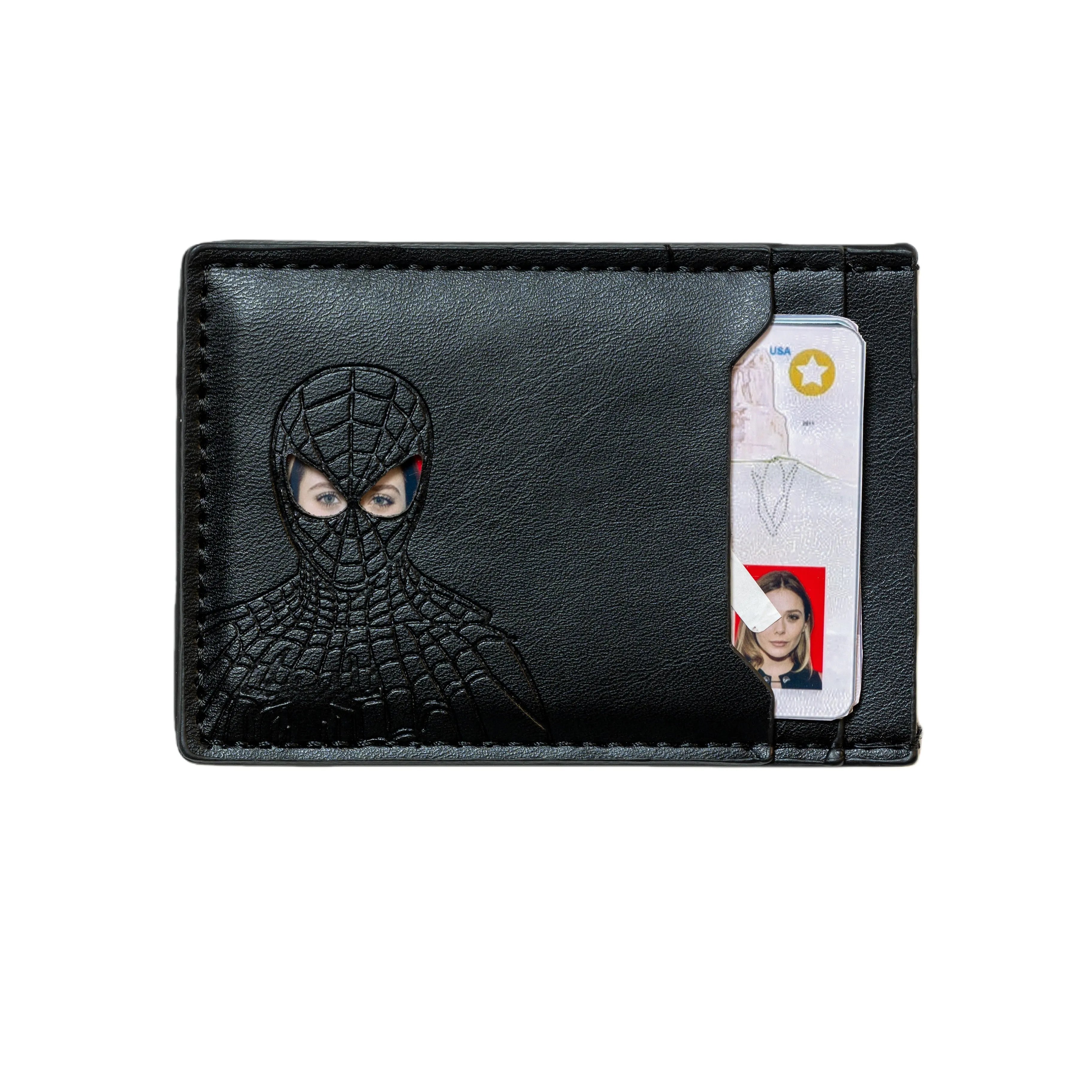 Ekologiczne etui na karty z wegańskiej skóry – Batman, smukły portfel na dokumenty z możliwością personalizacji logo