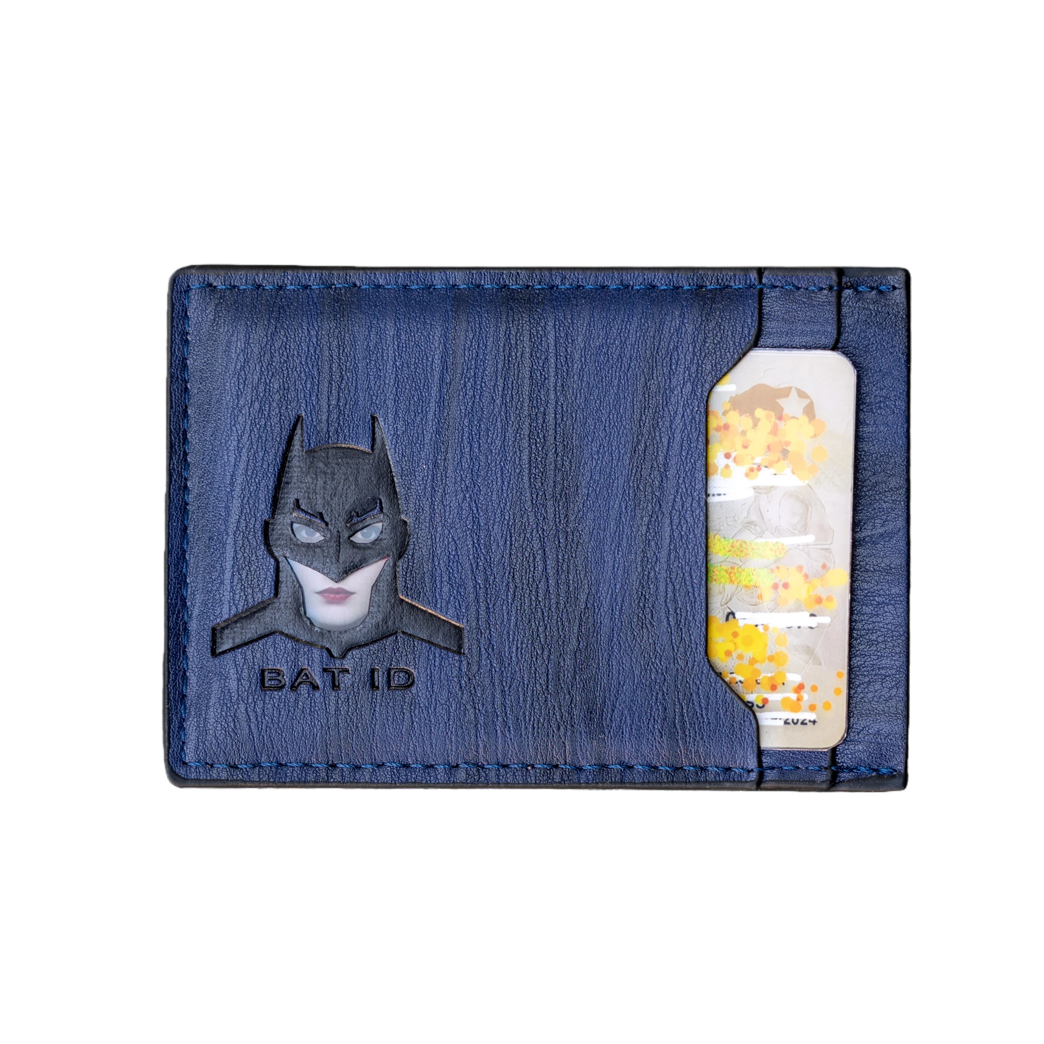 Ekologiczne etui na karty z wegańskiej skóry – Batman, smukły portfel na dokumenty z możliwością personalizacji logo