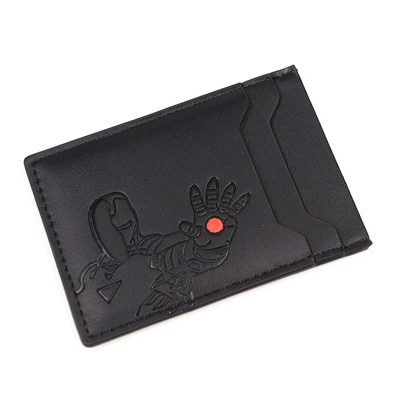 Portfel na karty z PU – minimalistyczny, smukły, z motywem maski superbohatera