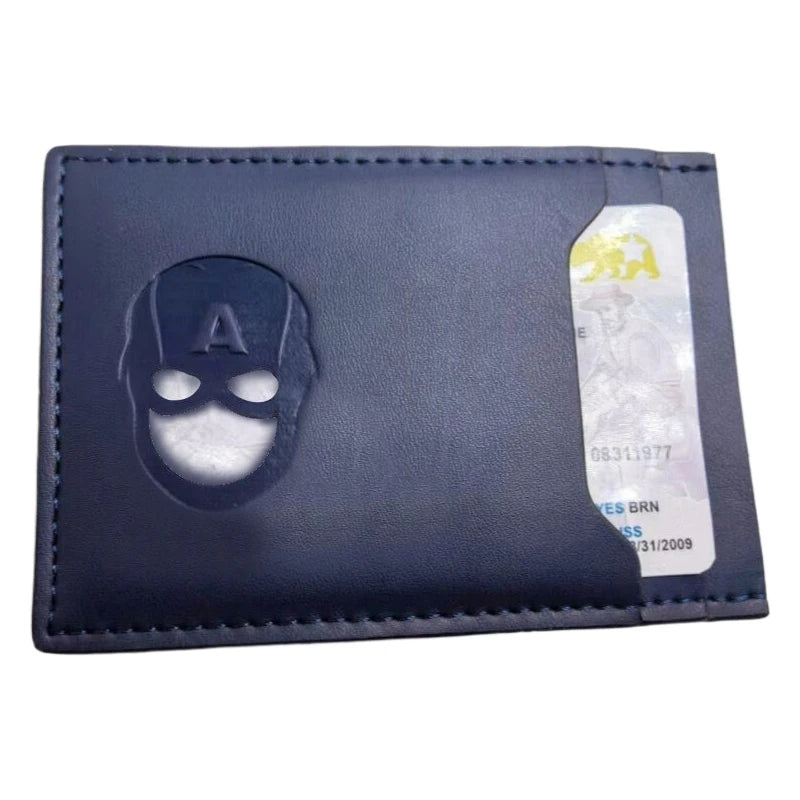 Skórzany portfel Bat – personalizowane etui na karty z motywem maski superbohatera