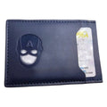 Skórzany portfel Bat – personalizowane etui na karty z motywem maski superbohatera
