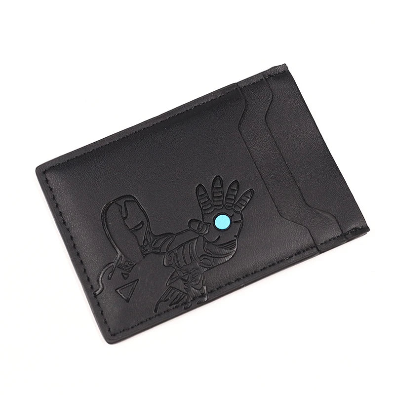 Portfel na karty z PU – minimalistyczny, smukły, z motywem maski superbohatera